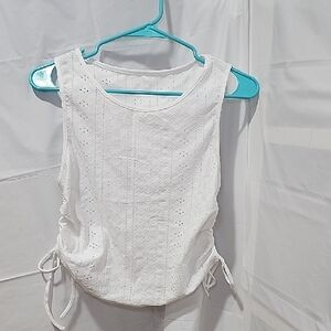 White Eyelet Sleeveless Top
